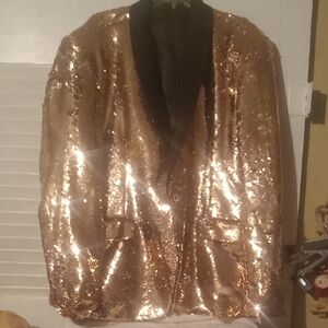 Gorgeous COOFANDY Gold Sequin Blazer